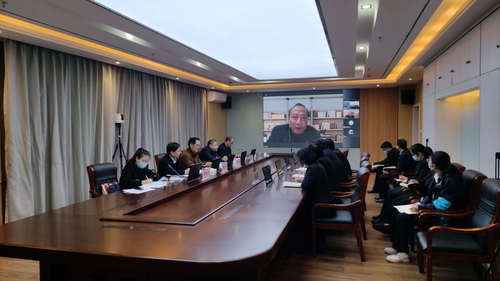线上专家通过视频直播听取汇报